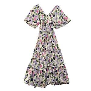 nom Maternity + Nursing Gracie Dress Womens M Floral Stretchy Comfortable Flowy